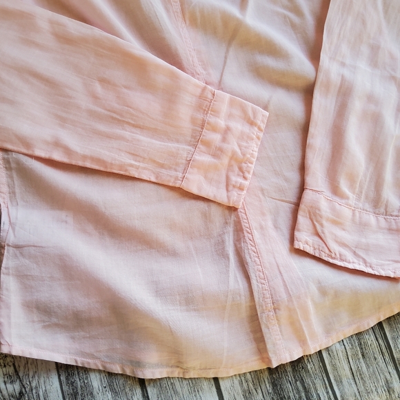 Frank & Eileen Barry Pink Salmon Sheer Buttoned - Picture 9 of 13